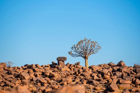 Stacked red rocks, rock formations, Giants Playground, Keetmanshoop, Namibia