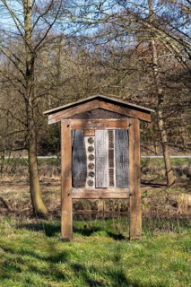 Insect hotel in the alder quarry forest, Rheda-Wiedenbrück, Westphalia, North Rhine-Westphalia,