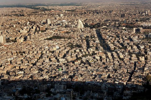 Damascus, Syria. May 25th 2008 Aerial view of the Syrian capital, Damascus, from mount Qasyun,
