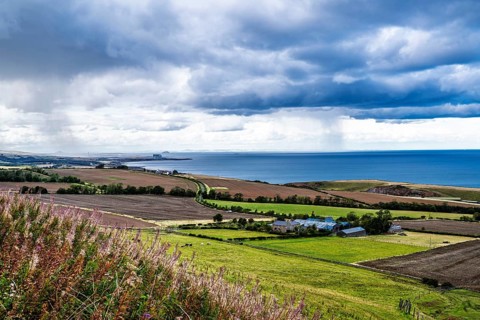 Scottish fields and farms, Southeast Scotland, UK