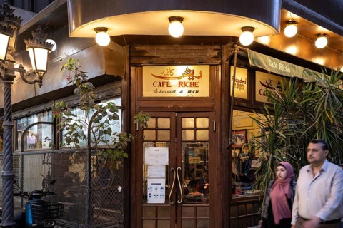 Cairo, Egypt. April 4th 2025. Café Riche on Talaat Harb Street, a renowned landmark in downtown