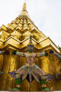 Wat Phra Kaeo temple, old royal palace, Bangkok, Thailand