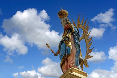montage, photomontage, (M) Germany, Baden-Württemberg, Ladenburg, Mariensäule, Holy Mary, Holy