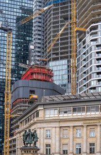 Construction site of the FOUR construction project, 4 high-rise towers at Roßmarkt in Frankfurt am