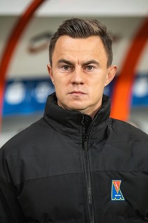 LUBIN, POLAND - NOVEMBER 22, 2024: Football match Polish PKO Ekstraklasa between KGHM Zaglebie
