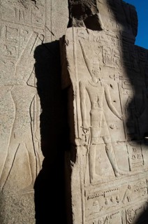 Luxor, Egypt. February 12th 2009 Pharaonic inscriptions at the ancient Egyptian ruins beside the