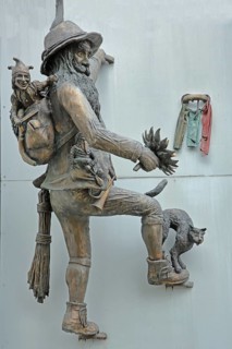 Sculpture The forgotten fool, fool's fountain, Swabian-Alemannic, Fasnet, carnival, carnival