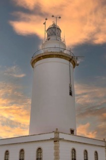 La Farola, lighthouse at the harbour, Malaga, Andalusia, Spain