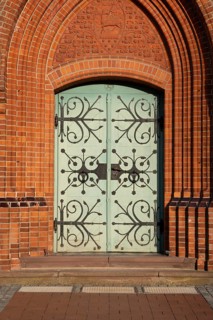 View of the front door of a church, Aller Leine Valley, Wittlohe, Kirchlinteln, Verden, Lower