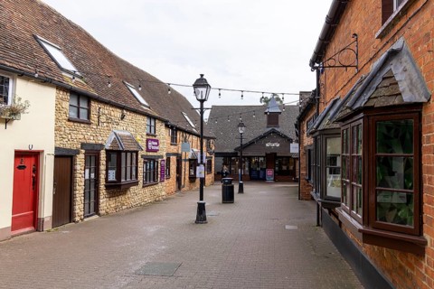 Shops, Meadow Walk, Buckingham, England, United Kingdom