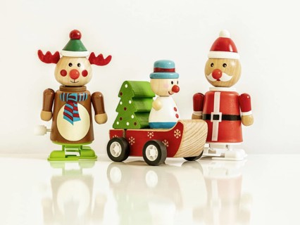 Christmas decoration, wooden figures, decoration, Christmas, Santa Claus, reindeer, child with