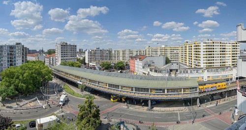 Underground station, social housing, Kreuzberg centre, Kottbusser Tor, Kreuzberg, Berlin, Germany