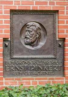 Memorial plaque to the founder of the Leipzig Zoological Garden Ernst Pinkert, Leipzig Zoo,