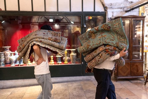 Istanbul, Turkey. June 23rd 2025. Antique carpet and rug traders doing business in the Grand