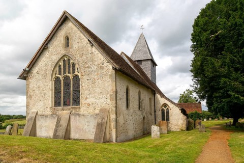 Historic village parish church Saint Mary the Virgin, Silchester, Hampshire, England, UK