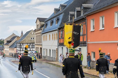 Bergstreit Day 2025 in Schneeberg, the miners of all trades proudly wear their habit on this