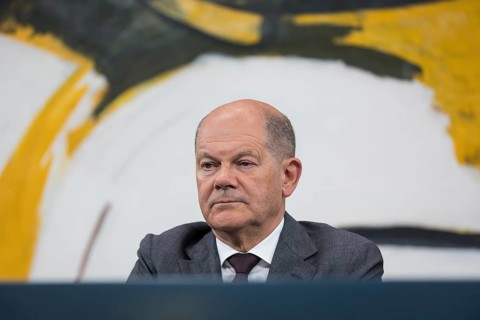 Olaf Scholz (Federal Chancellor of the Federal Republic of Germany, SPD) at a press conference