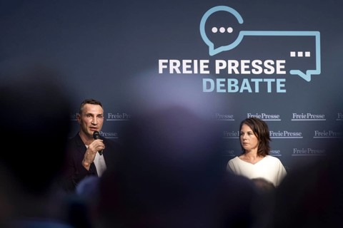 Dialogue with Wladimir Klitschko in Chemnitz, 14.07.2023., Chemnitz, Germany, Annalena Bärbock