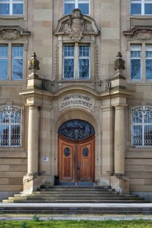 Detailed view of the district court, Rottweil district court, a historic building in Art Nouveau