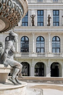 Fountain of Philip II of Macedonia, father of Alexander the Great, detail, Skopje, North Macedonia,