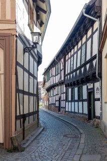 Half-timbered houses in the town centre of Wernigerode, Harz, Saxony-Anhalt, Germany