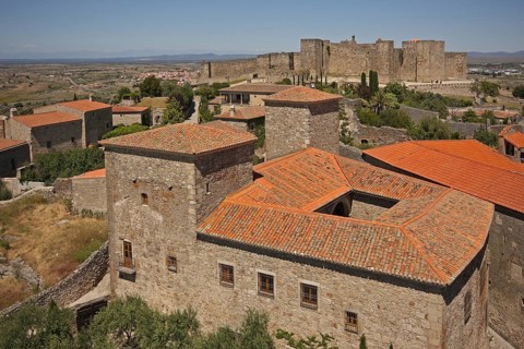 Cityscape with Castillo, Castle, Trujillo, Extremadura, Spain