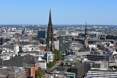 Europe, Germany, Hanseatic City of Hamburg, View of City, View from Michel to City,