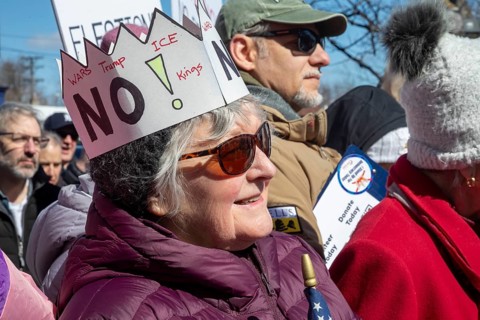 Detroit, Michigan USA - 28 March 2026 - People gathered at more than 100 'No Kings' rallies across