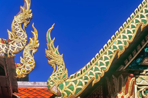Roof detail, Wat Phra That Doi Suthep temple, Chiang Mai, Thailand, Asia