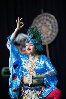 Sri Lankan dancer performing a traditional dance, Young Men's Buddhist Association, Kandy, Central