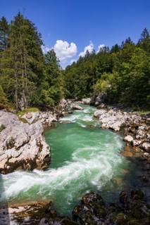 Mountain stream, Triftsteig along the Saalach near Lofer, Saalachtal, Pinzgau, Salzburg province,