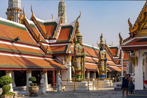 Wat Phra Kaeo, the king's Buddhist temple, Grand Palace Bangkok, Thailand