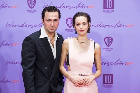 Samuel Schneider and Emilia Schuele at the premiere of the film Wunderschöner at Berlin's Zoo