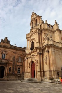 City of Ragusa, Church, Chiesa di San Guiseppe and the Town Hall in Piazza Pola in the late Baroque
