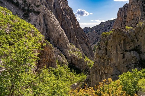 The Velika Paklenica Gorge in Paklenica National Park, Croatia