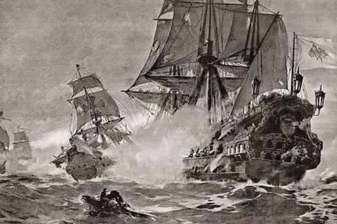 The Brandenburg squadron attacked the Spanish warship squadron near Cape St Vincent, 30 September,
