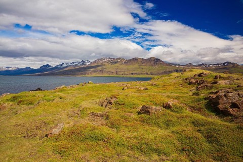 Coastal landscape at at Djupivogur, East Iceland