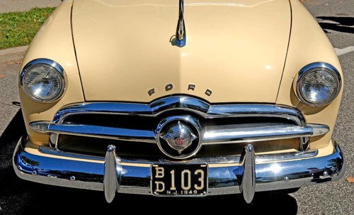Detail, Ford 1949 at a classic car show, Belvidere, New Jersey, USA
