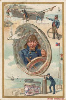 Picture series Situations at sea, helmsman, policeman observing smugglers' boat, Liebig picture,