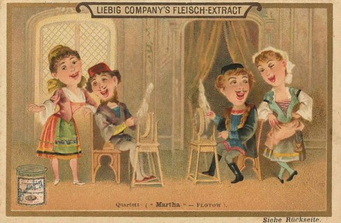 Picture series Singing groups, quartet, Martha von Flotow sings, Liebig picture, digitally restored