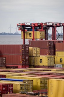 Container terminal in the seaport of Bremerhaven, Eurogate Container Terminal with almost 50