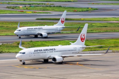 Boeing 737-800 aircraft of Japan Airlines JAL at Tokyo Haneda Airport, Japan