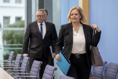 Nancy Faeser (SPD), Federal Minister of the Interior and Home Affairs, Michael Stuebgen, Chairman