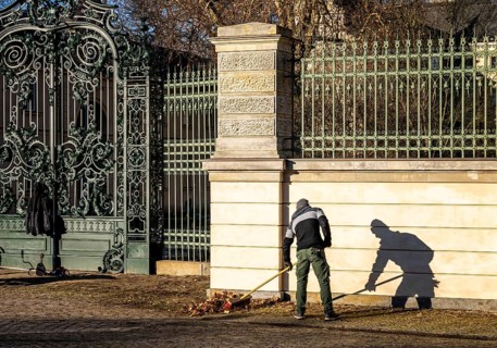 High portal at Glienicke Hunting Lodge on Pattengraben in Mövenstraße, Potsdam, Brandenburg,