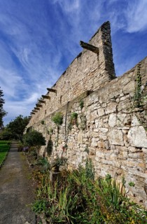 Castle wall of Creuzburg Castle. Creuzburg district, Thuringia, Germany