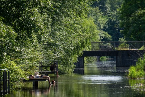 The Duisburg North Landscape Park, Clear Water Canal on the Emscher Promenade, North
