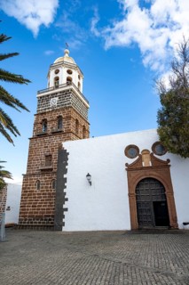 Iglesia de Nuestra Señora de Guadalupe Church with bell tower, Plaza de la Constitución, Teguise,