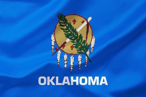 The flag of Oklahoma, USA, Studio