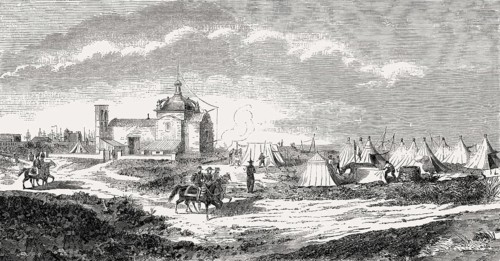 French camp at the church San Christo, Second Franco-Mexican War, 1863