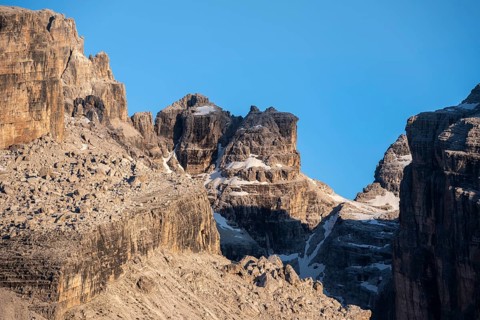Mountain peaks of the Brenta Mountains at sunset, Brenta, Brenta-Adamello Natural Park, Trentino,